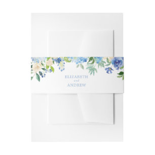 Blue Watercolor Hydrangea Wedding Bly Band