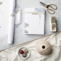 Blue Watercolor Hydrangea Wrapping Paper