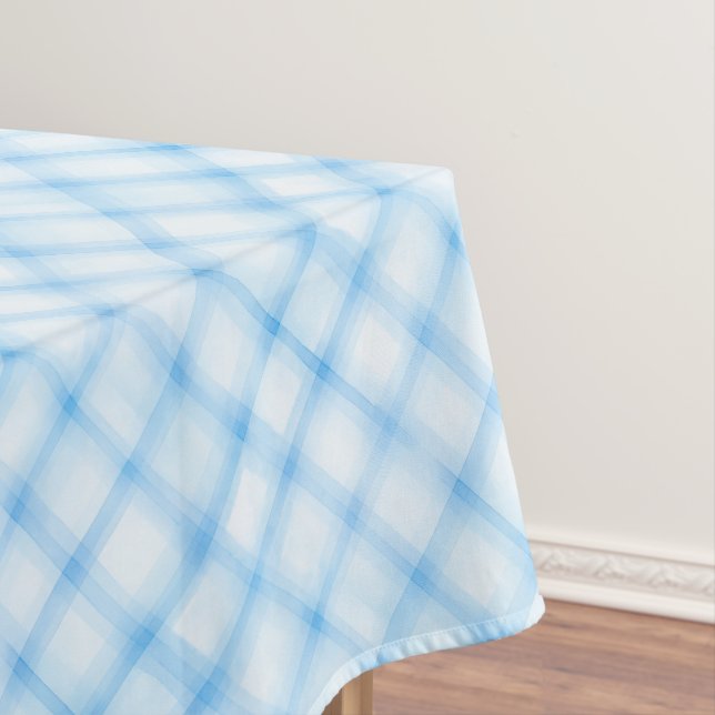 Blue Watercolor Kariert Tablecloth - Wasserdusche Tischdecke (Beispiel)