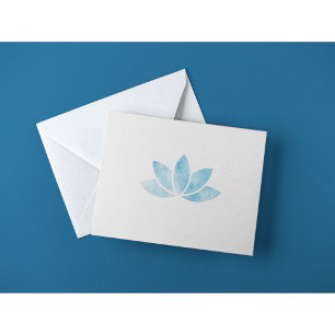Blue Watercolor Lotus Blume Postkarte