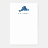 Blue Watercolor Marthas Vineyard Map Monogram