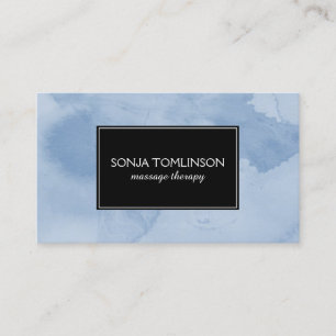 Blue Watercolor Massage Therapy Business Card Visitenkarte