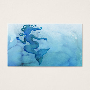 Blue Watercolor Mermaid