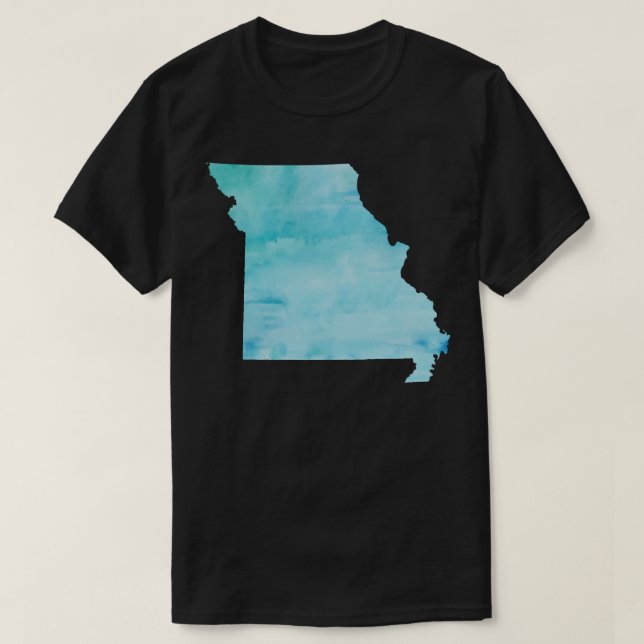 Blue Watercolor Missouri T-Shirt (Design vorne)