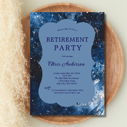 Blue Watercolor Modernes Business Retirement Party Einladung