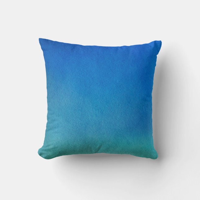 Blue Watercolor Ombre Kissen (Vorderseite)