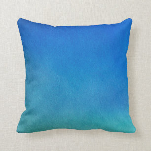 Blue Watercolor Ombre Kissen