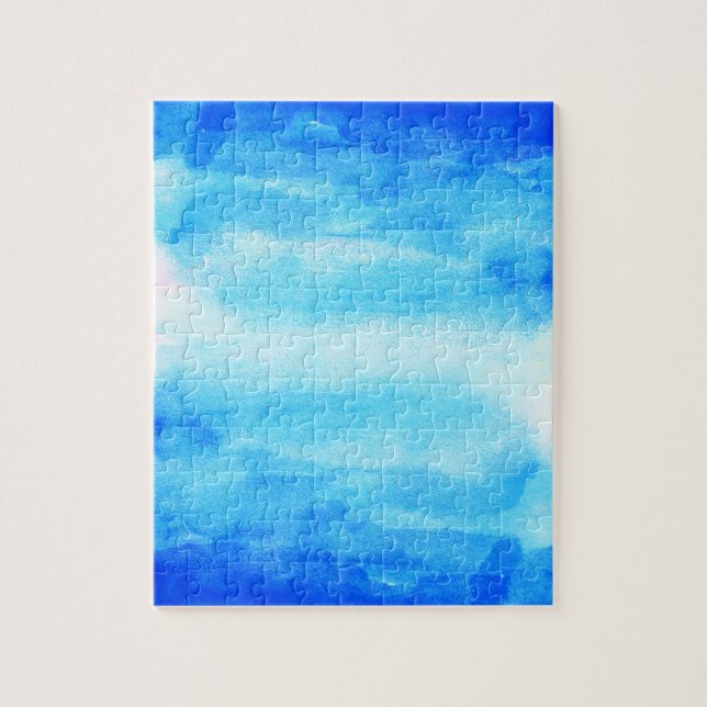 Blue Watercolor Ombre Puzzle (Vertikal)