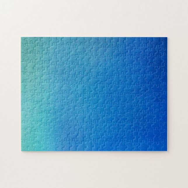 Blue Watercolor Ombre Puzzle (Horizontal)