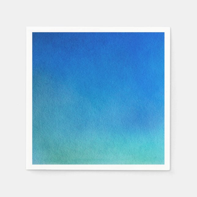 Blue Watercolor Ombre Serviette (Vorderseite)