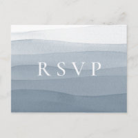 Blue Watercolor Ombre Wedding RSVP Song Request