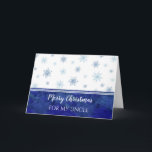 Blue Watercolor Oncle Brother Frohe Weihnachten Karte<br><div class="desc">Frohe Weihnachten für Onkel-Karte mit blauen Aquarellschneeflocken und nachdenklichen Vers.</div>
