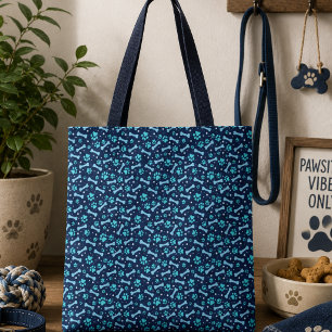 Blue Watercolor Paw Prints zum Geburtstag