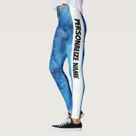 Blue Watercolor PERSONALISIEREN Leggings