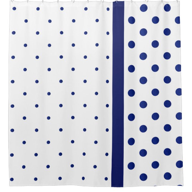 Blue Watercolor Polka Dot Modern Duschvorhang (Vorderseite)