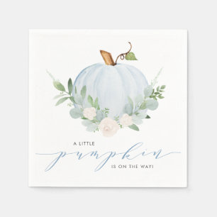 Blue Watercolor Pumpkin Autumn Baby Dusche Serviette