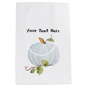 Blue Watercolor Pumpkin, Custom Gift Bag Mittlere Geschenktüte