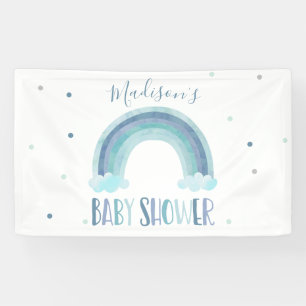 Blue Watercolor Rainbow Baby Dusche Willkommen Banner