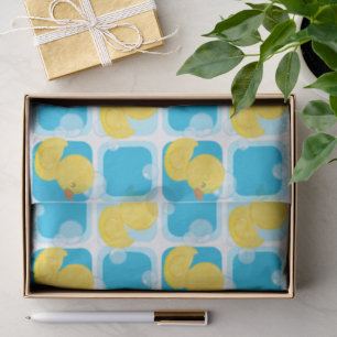 Blue Watercolor Rubber Ducky Seidenpapier