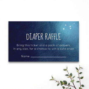 Blue Watercolor Sky Diaper Raffle Begleitkarte