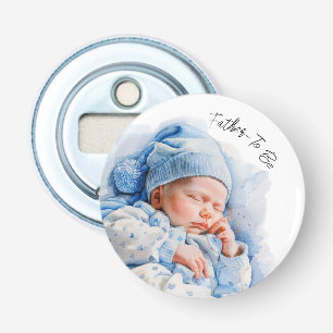 Blue Watercolor Sleeping Baby Boy Gender Reveal Flaschenöffner