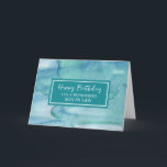 Blue Watercolor Son Law Birthday Karte<br><div class="desc">Geburtstagskarte für Sohn im Gesetz mit beruhigendem blauem Aquarellmuster und nachdenklichem Vers.</div>