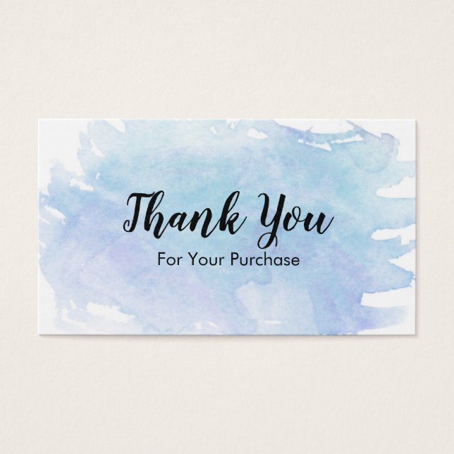 Blue Watercolor Splash Vielen Dank (Vorderseite)