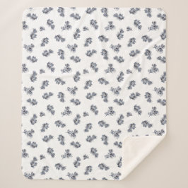 Blue Watercolor Sprig Sherpadecke