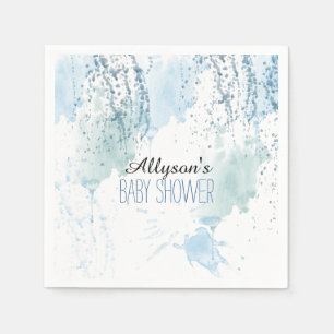 Blue Watercolor Spritzer Abstrakt Serviette