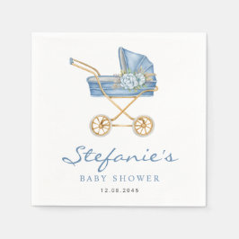Blue Watercolor Stroller Es ist eine Boy Baby Dusc Serviette