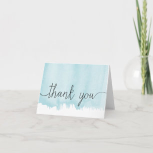 Blue Watercolor Thank you Dankeskarte