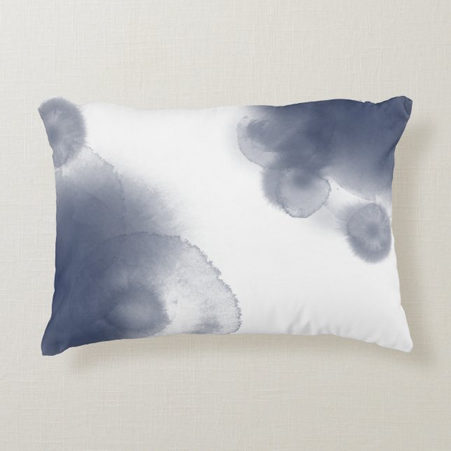 Blue Watercolor Theme Dekokissen (Vorderseite)