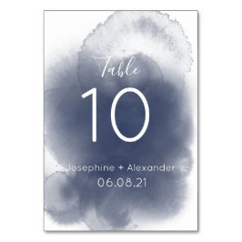 Blue Watercolor Theme Tischnummer