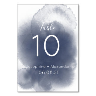 Blue Watercolor Theme Tischnummer