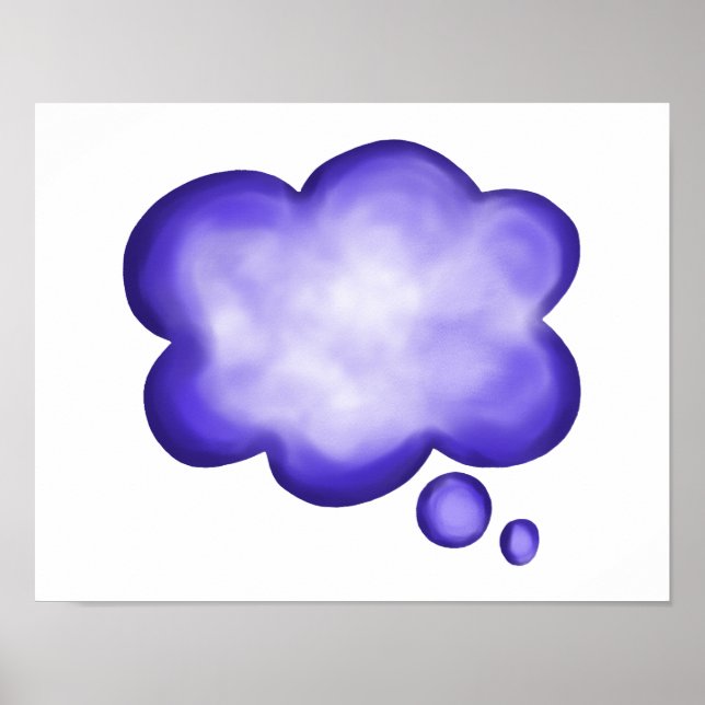 Blue Watercolor Thread Balloon Poster (Vorne)