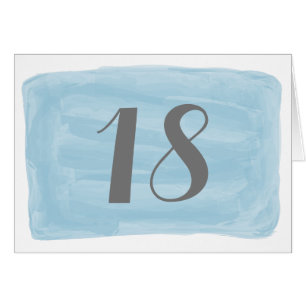 Blue Watercolor Tischnummer Card