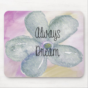 Blue Watercolor Traumwelt Blume Mousepad