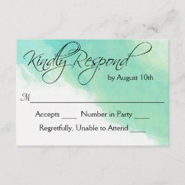 Blue Watercolor und Calligraphy Wedding RSVP