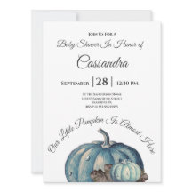 Blue Watercolor Unsere kleine Pumpkin Baby Dusche