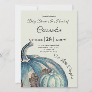 Blue Watercolor Unsere kleine Pumpkin Baby Dusche
