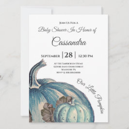 Blue Watercolor Unsere kleine Pumpkin Baby Dusche