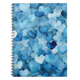 BLUE WATERCOLOR VALENTINE HEARDES NOTIZBLOCK