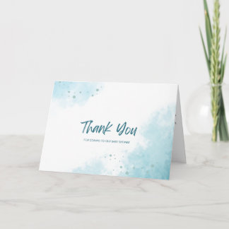 Blue Watercolor Vielen Dank Baby Duschkarte Dankeskarte
