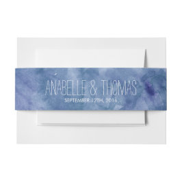 Blue Watercolor Wash Wedding Einladungsbanderole