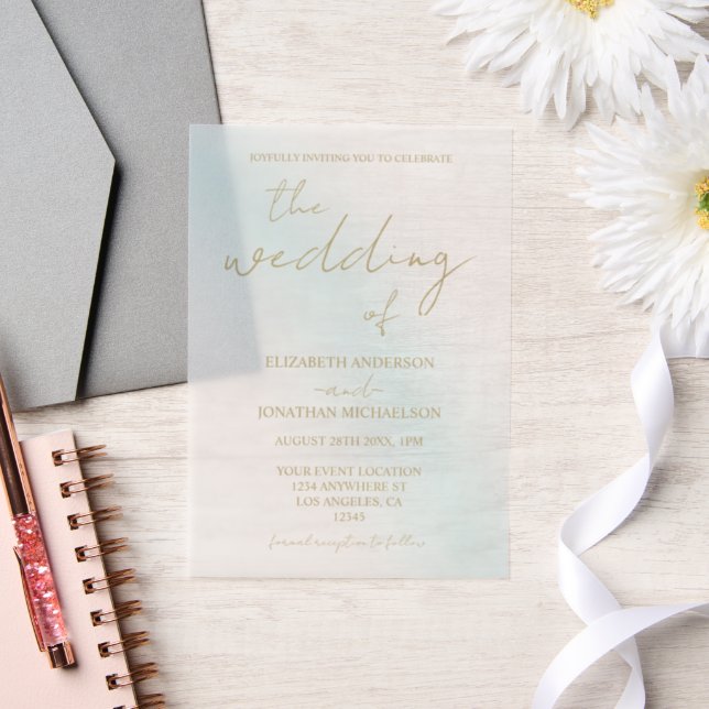 Blue Watercolor Wave Wedding (Hochzeit)