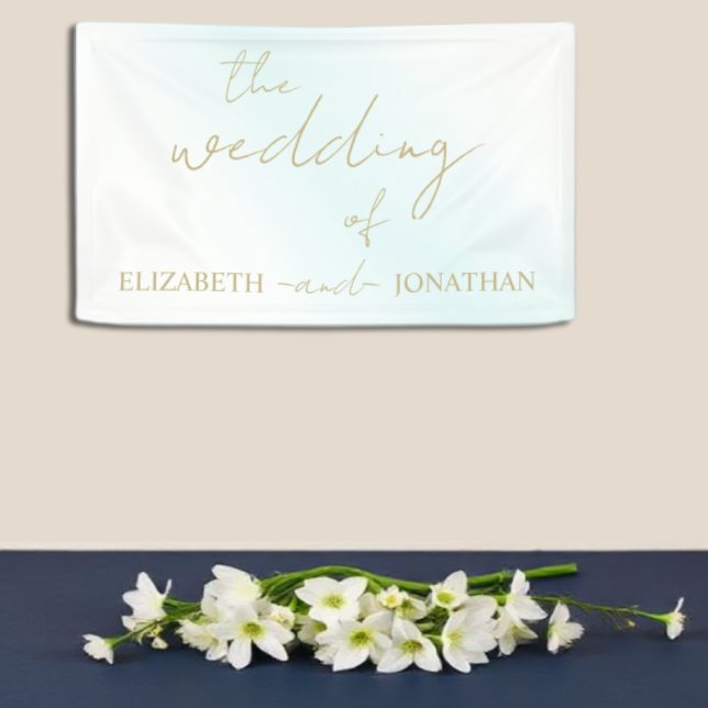 Blue Watercolor Wave Wedding Banner (Von Creator hochgeladen)
