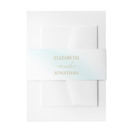 Blue Watercolor Wave Wedding Einladungsbanderole