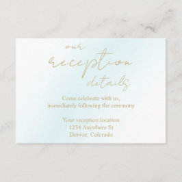 Blue Watercolor Wave Wedding Empfang Begleitkarte