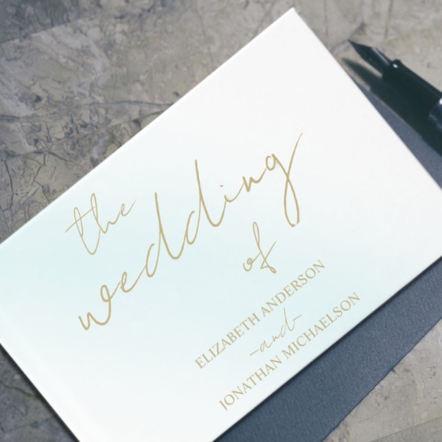Blue Watercolor Wave Wedding Gästebuch (Von Creator hochgeladen)
