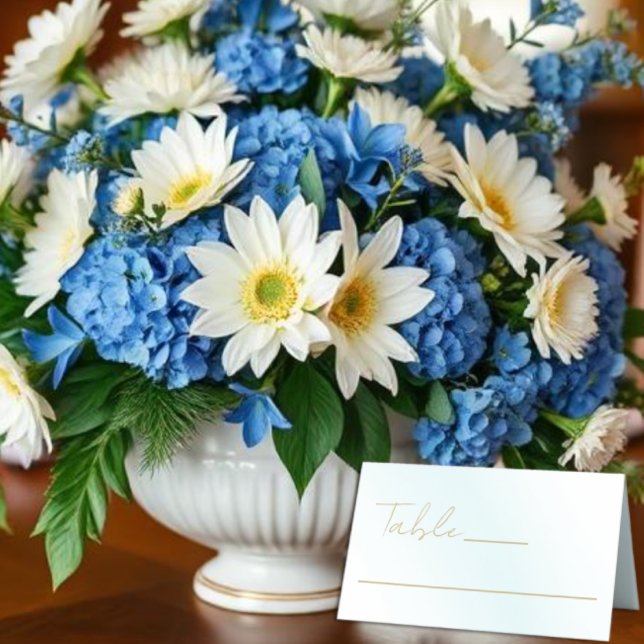 Blue Watercolor Wave Wedding Platzkarte (Von Creator hochgeladen)